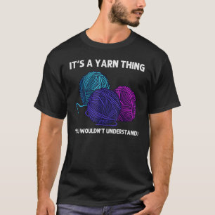 Knitting For Men Women Crochet Yarn Thread T-Shirt