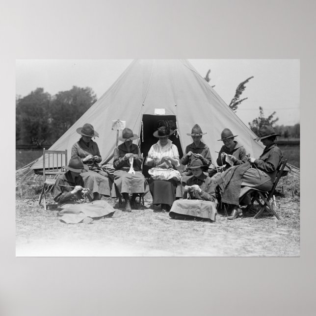 Knitting for the Cause: 1916 Poster (Front)