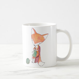 Knitting Fox Mug Knitting Lovers Graphic Fox Art
