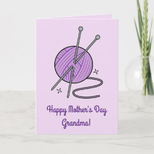 Knitting Fun Mother's Day Name Customisable Card