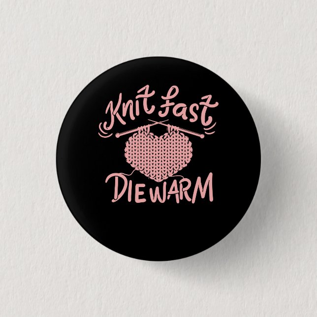 Knitting Funny Knitter 3 Cm Round Badge (Front)