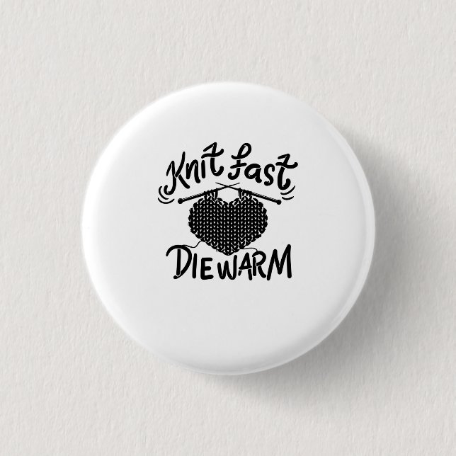 Knitting Funny Knitter 3 Cm Round Badge (Front)