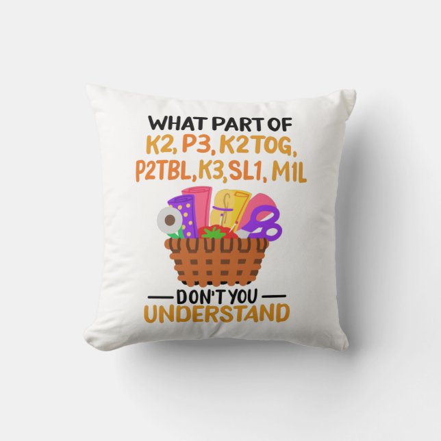 Knitting Funny Knitting Quotes Cushion (Front)