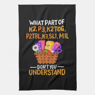 Knitting Funny Knitting Quotes Tea Towel