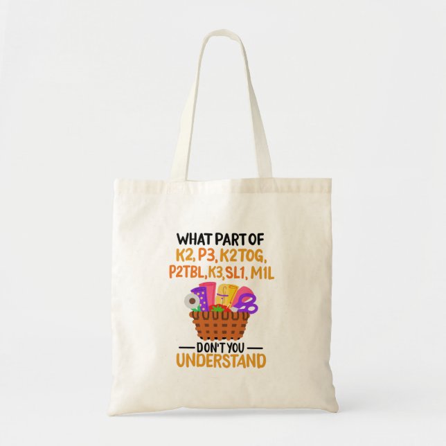 Knitting Funny Knitting Quotes Tote Bag (Front)