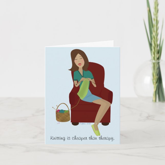 Knitting Gift Greeting Card (Front)