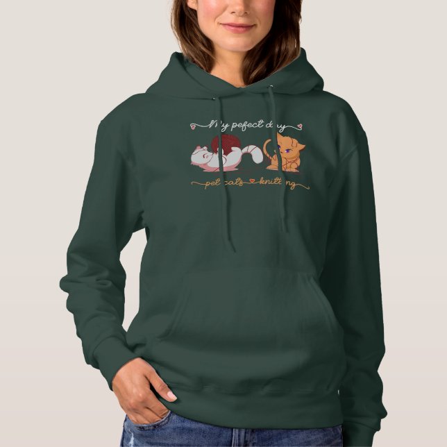 Knitting Gifts for Knitters My Perfect Day Pet Hoodie (Front)