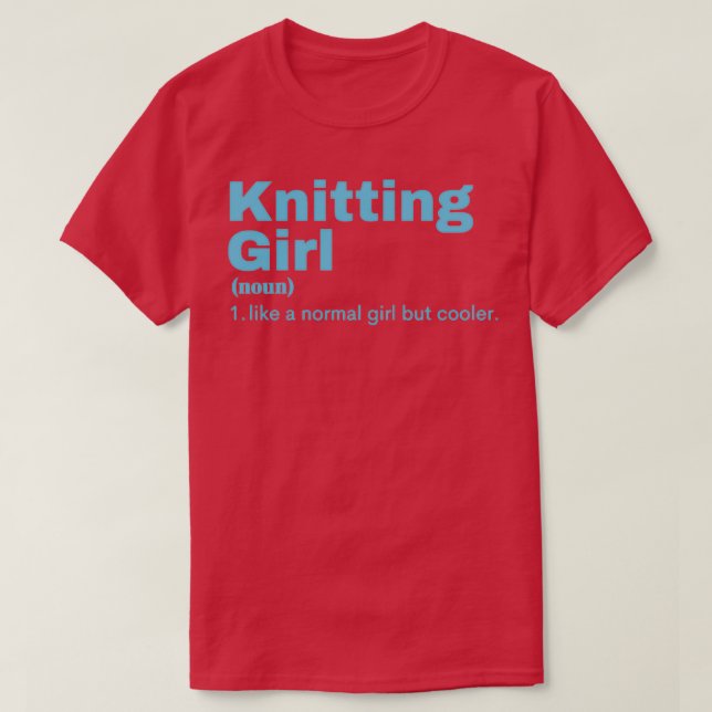 Knitting Girl Knitting  (7) T-Shirt (Design Front)