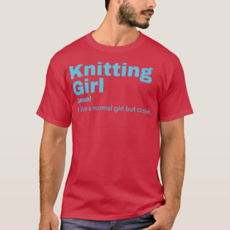 Knitting Girl Knitting  (7) T-Shirt