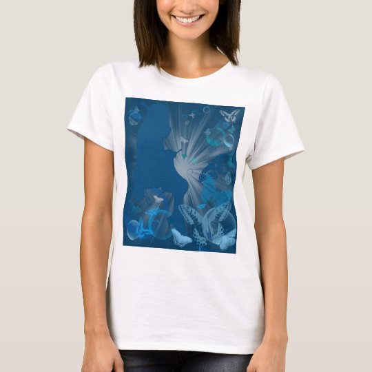 Knitting Girl with Butterflies and Bubbles T-Shirt