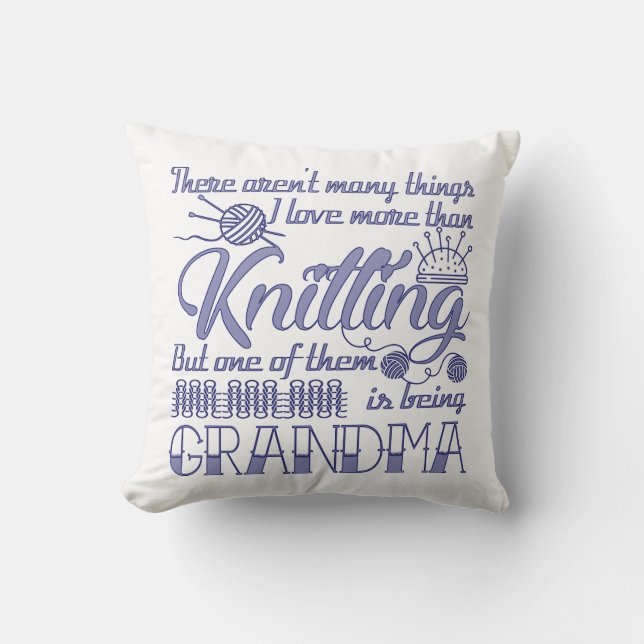 Knitting Grandma Cushion (Front)