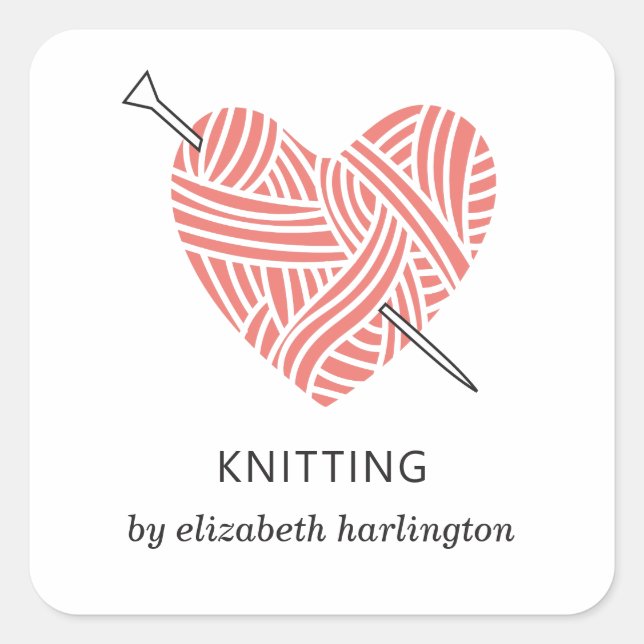 Knitting handmade. Crochet craft supplies. Knitter Square Sticker (Front)