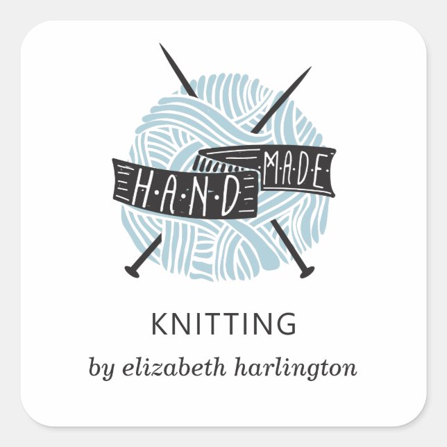 Knitting handmade. Crochet craft supplies. Knitter Square Sticker (Front)