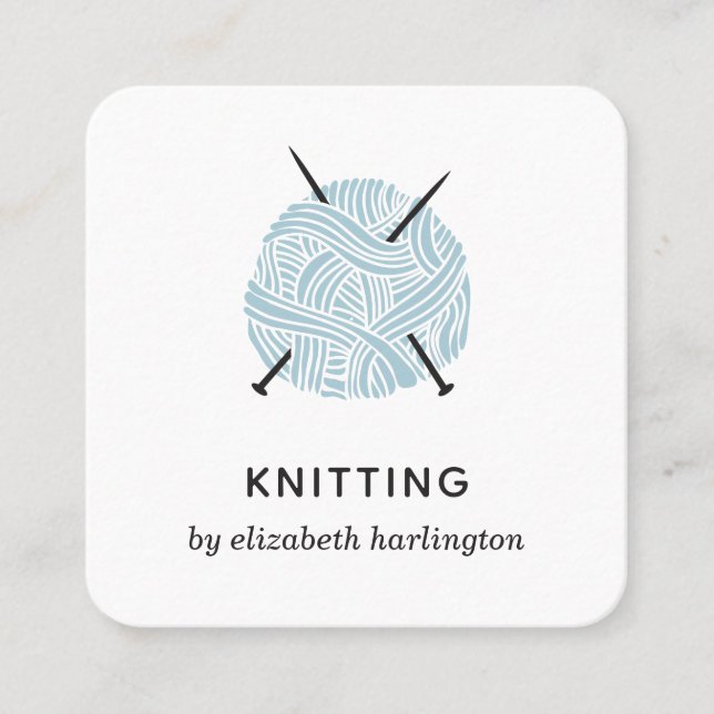Knitting handmade. Knitter Crochet craft supplies Square Business Card (Front)