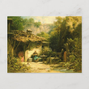 Knitting Hermit - Spitzweg Postcard