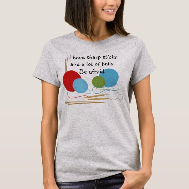 Knitting Humour T-shirt (Front)