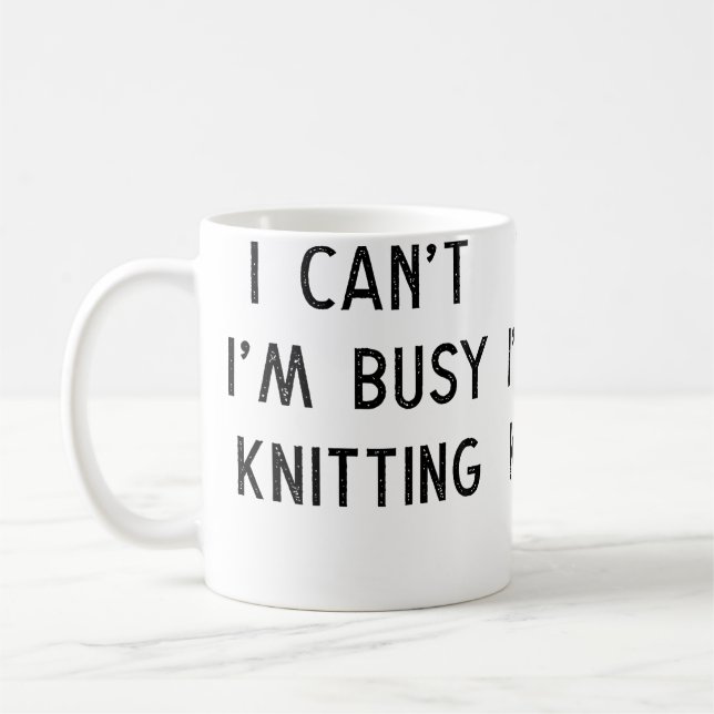 Knitting Idea For Her Knit Lover Busy Knitting Uni Coffee Mug (Left)
