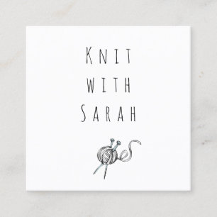 Knitting Instructor Yarn Square Minimalist Business Card