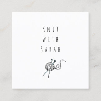 Knitting Instructor Yarn Square Minimalist Business Card