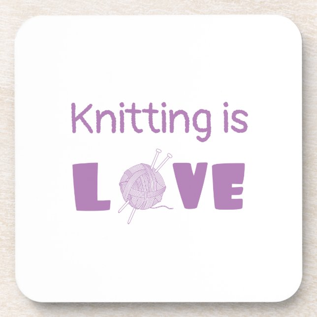 Knitting is Love Coaster (Front)