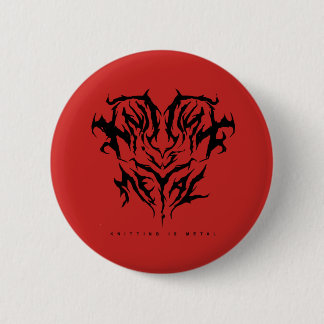 Knitting is Metal Logo button