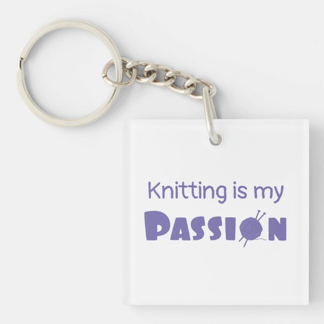 Knitting is my passion key ring (Front)