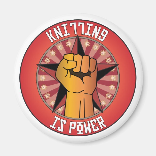 Knitting Is Power Magnet (Front)