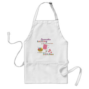 Knitting is the Best Medicine Quote Standard Apron