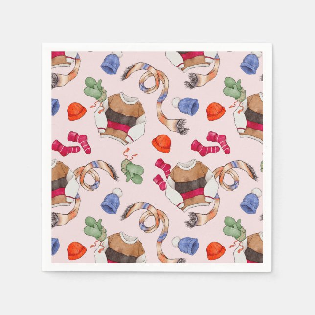 Knitting Joy (Platinum Pink) – Napkins (Front)