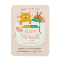 Knitting Kitten Baby Shower Magnet