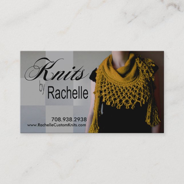 "Knitting" Knit, Crochet, Handmade, Crafts Business Card (Front)