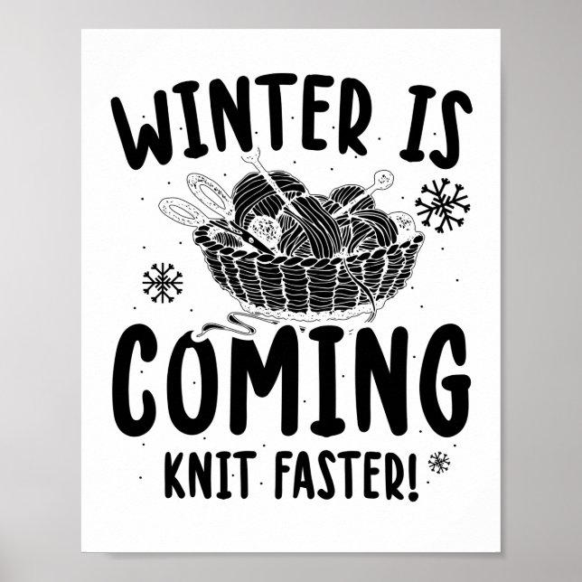 Knitting | Knitter Sewing Machine Gift Idea Poster (Front)