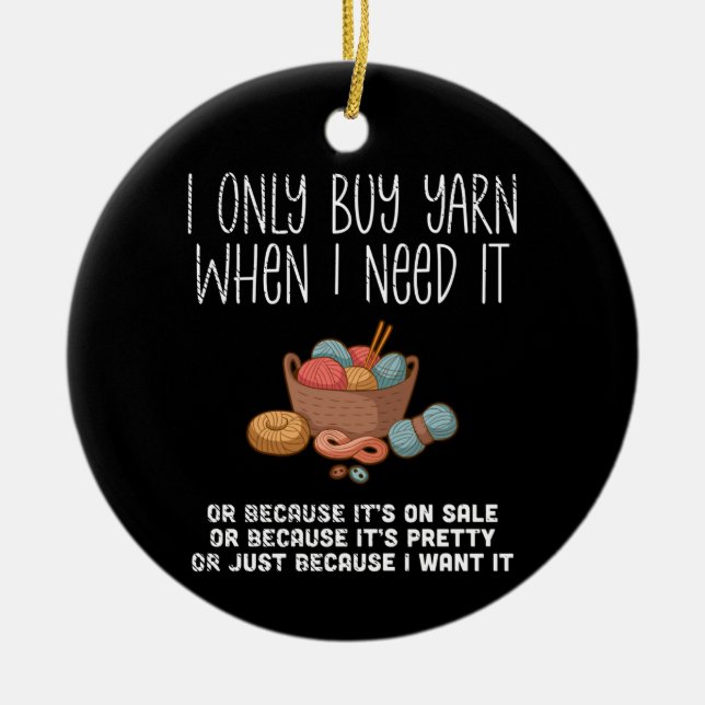 Knitting Knitting Basket Ceramic Tree Decoration (Front)