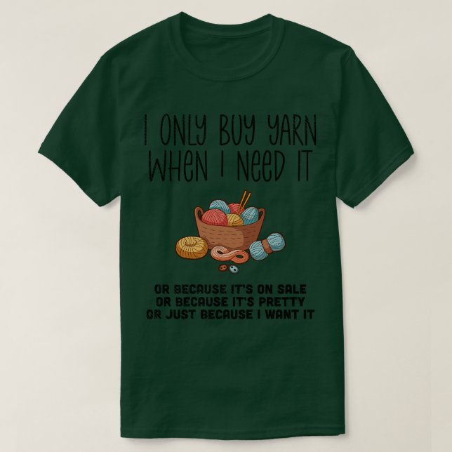 Knitting Knitting Basket T-Shirt (Design Front)
