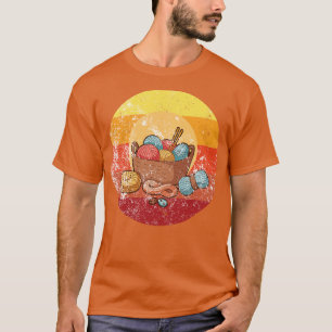Knitting Knitting Basket With Wool 1 T-Shirt