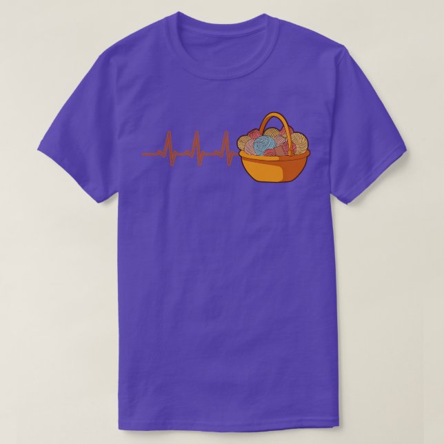 Knitting Knitting Basket With Wool T-Shirt (Design Front)