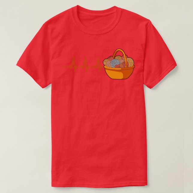 Knitting Knitting Basket With Wool T-Shirt (Design Front)