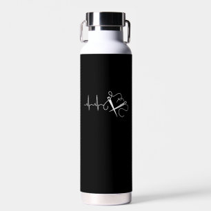 Knitting - Knitting Needles Heartbeat Water Bottle