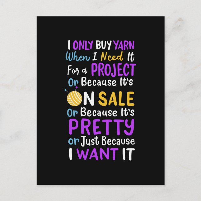 Knitting Knitting Wool Postcard (Front)