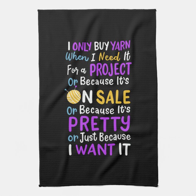 Knitting Knitting Wool Tea Towel (Vertical)