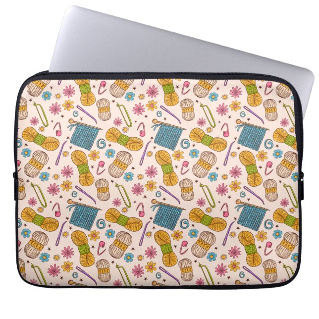 Knitting Love Laptop Sleeve (Front)