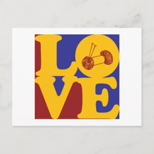 Knitting Love Postcard