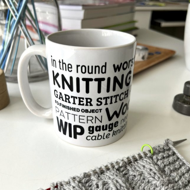 Knitting Mug - Knitter's Word Collage (Creator Uploaded)