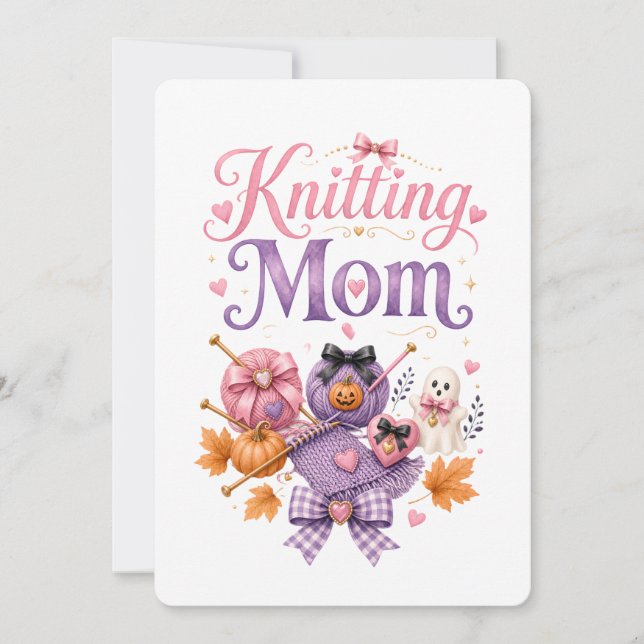 Knitting Mum Halloween Card (Front)