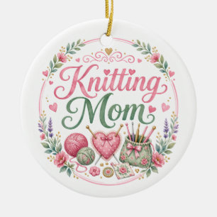 Knitting Mum Personalised Ornament