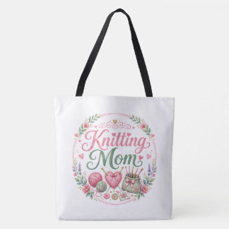 Knitting Mum Shoulder Tote Bag