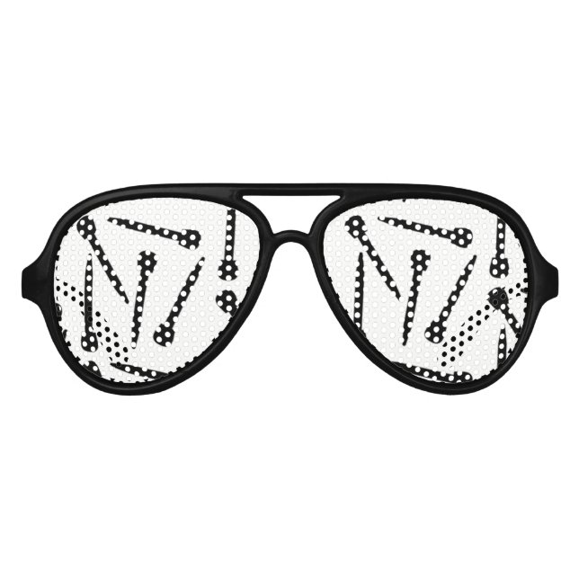 Knitting Needles Crafts Pattern Aviator Sunglasses (Front)