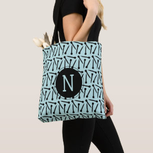 Knitting Needles Initial Crafts Tote Bag
