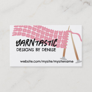 Knitting needles scarf olive brown business cards