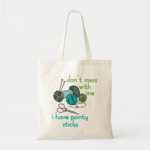 Knitting Needles Tote Bag